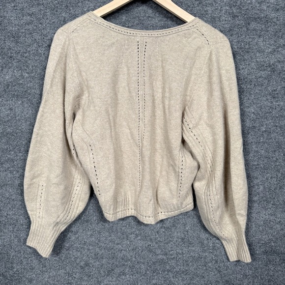 Uniqlo Mame‎ Kurogouchi Size XXL 3D Knit Volume Sleeve Sweater Tan Scoop Neck - Picture 2 of 8